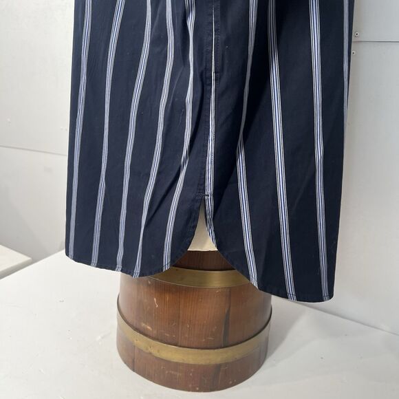 Banana Republic Sz XL Womens Button Up Shirt Long Sleeve Blue/White Striped - Picture 4 of 16